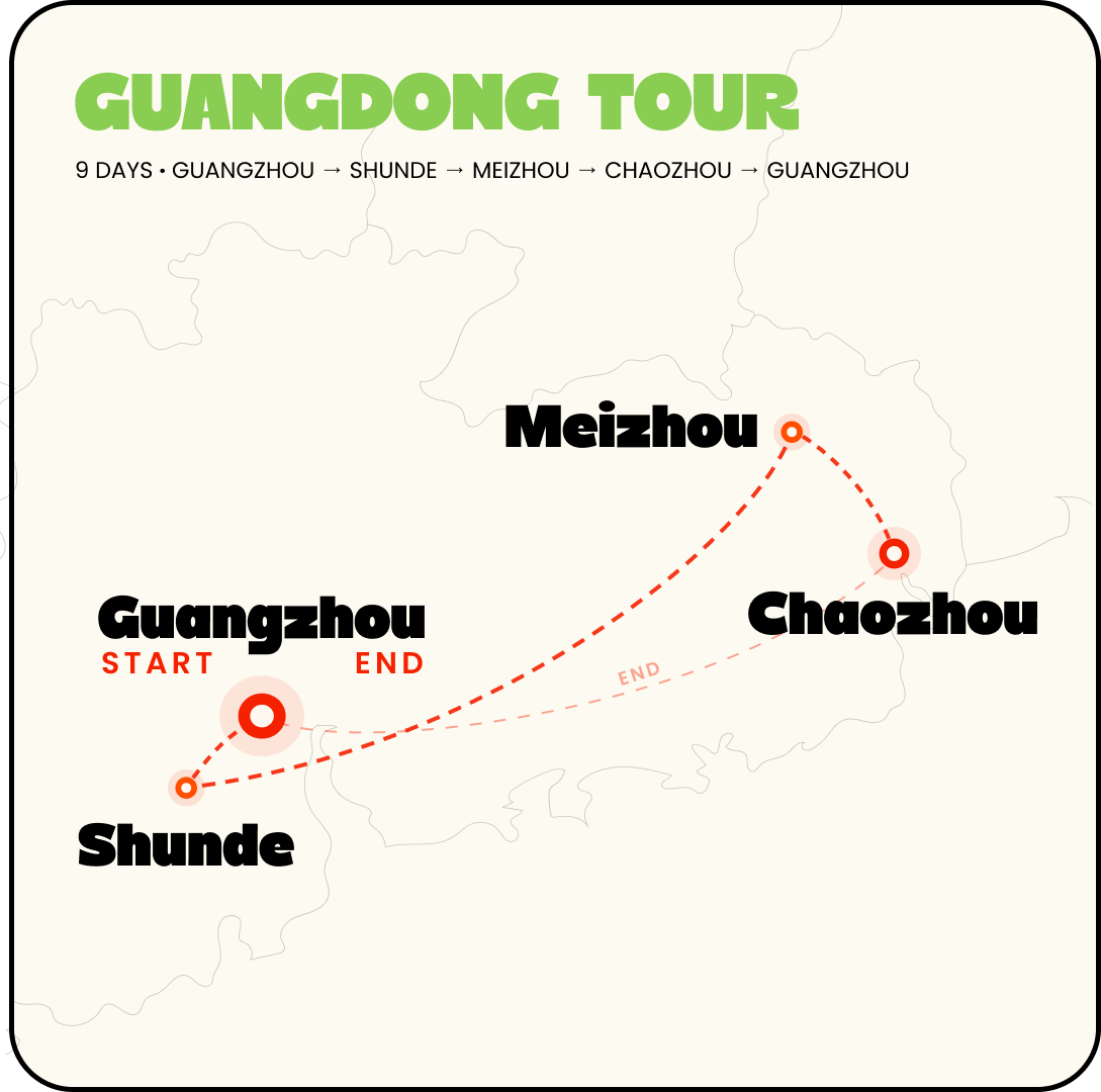 Guangdong Tour route map