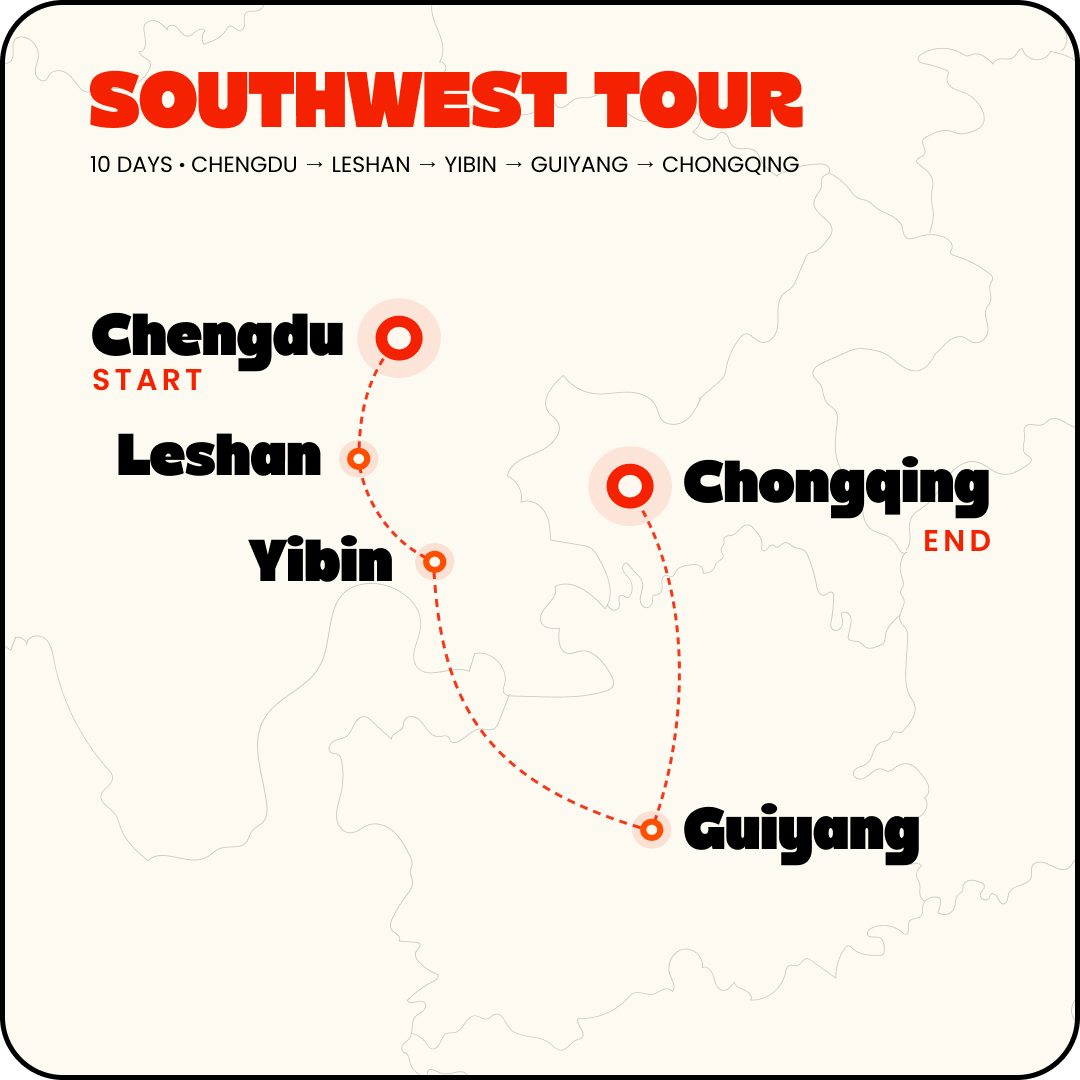 Southwest Tour route map