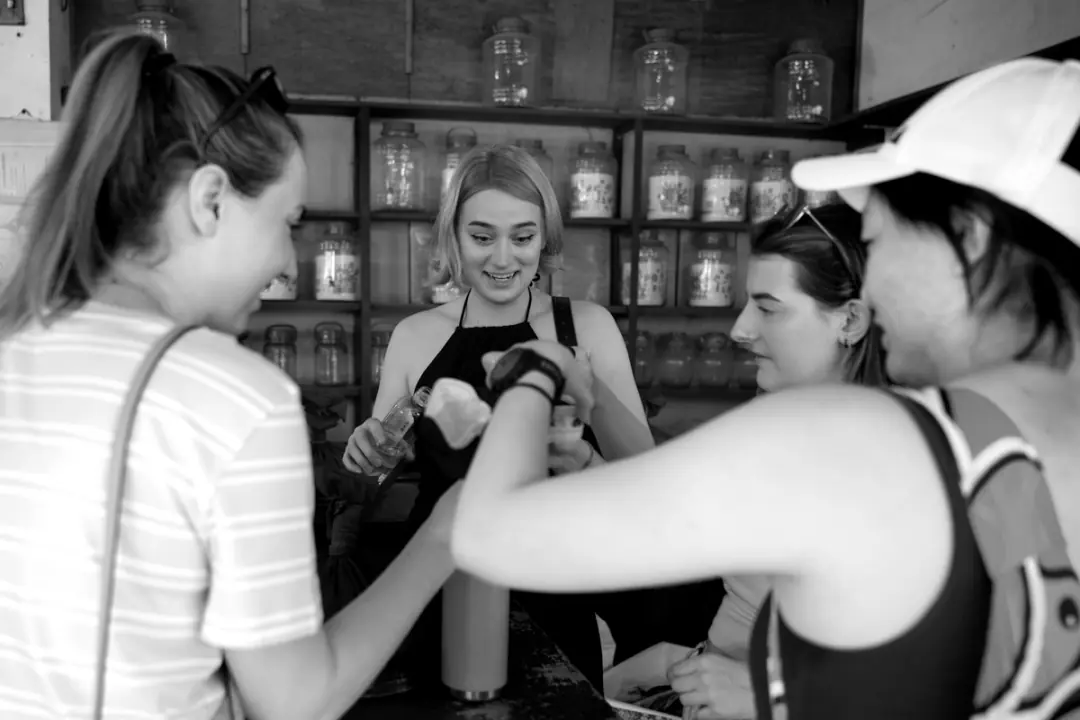 Tea tasting at a traditional Chinese tea shop